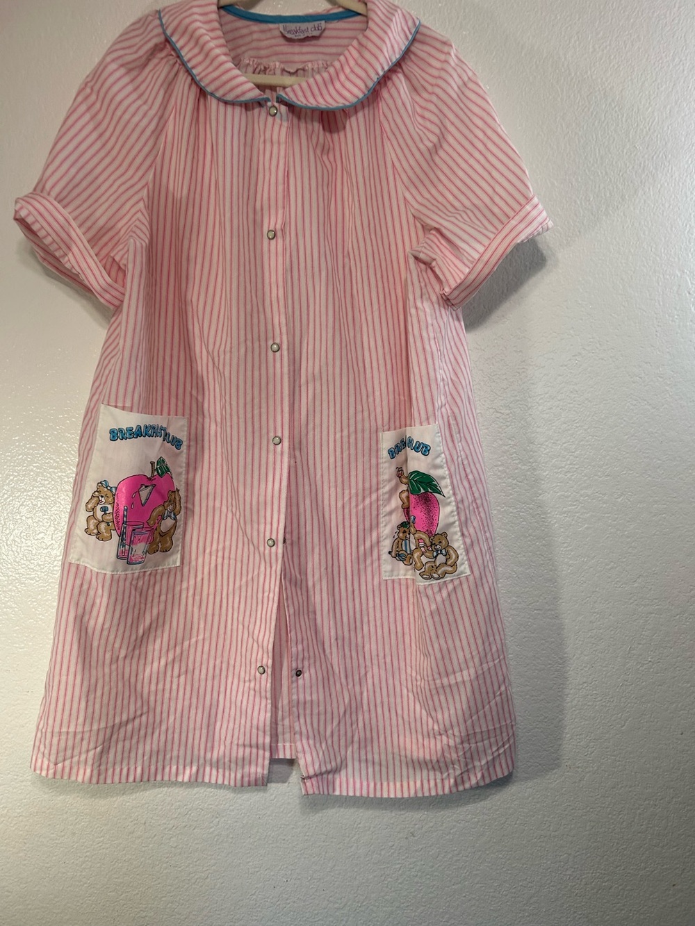 Vintage the breakfast club Dress Women's L Pink Strips Retro 90s Y2K